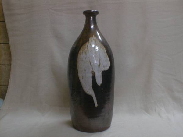 筑前河內(nèi)窯　鮮やか大振り徳利　41x14cm　2.6kg　陶器制飾り置物