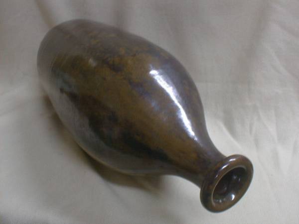 筑前河內(nèi)窯　鮮やか大振り徳利　41x14cm　2.6kg　陶器制飾り置物