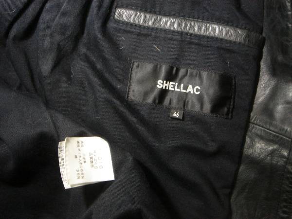 SHELLAC シェラック ◇ ゴート スキン 襟 ファー レザー ライダース ジャケット JK ◇ 山羊 皮 革