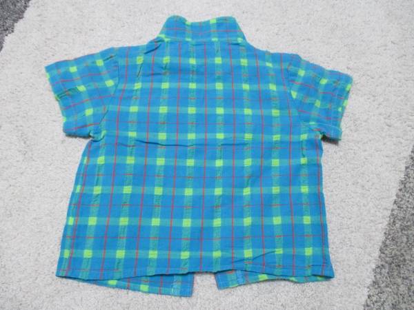 キッズ I.N.KIDS チェック 半袖 シャツ NOBUO IKEDA サイズS ★