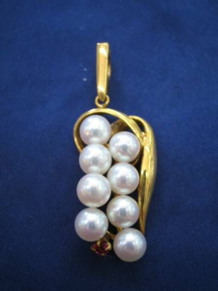 ◆新品◆本物K18・真珠ネックレス用ペンダント★管理65_画像1
