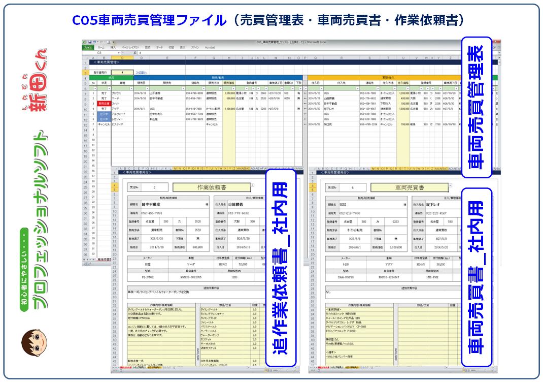 S07 送料無料 新田くん C05車両売買管理表 C01注文書作成 販売書 C02買取書作成 C06自動車系書類 委任状 譲渡書等 エクセル Dejapan Bid And Buy Japan With 0 Commission