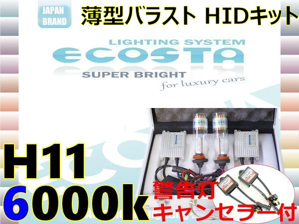 H11 6000k HID キット 35W 警告灯 キャンセラー SET ECOSTA (A2)