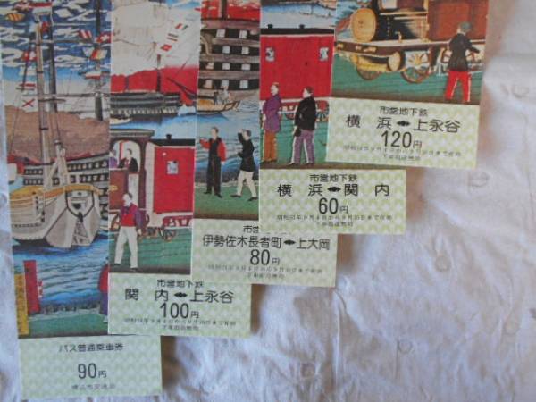 アンティーク レア当時物 横浜地下鉄開通記念キップ５枚1976.9.4_画像3