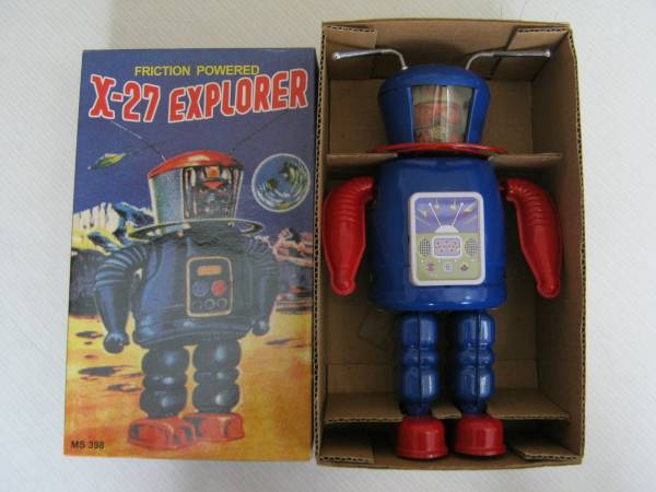 【Ｘー27　EXPLORER（エクスプローラー）ブリキ　ロボット】箱入