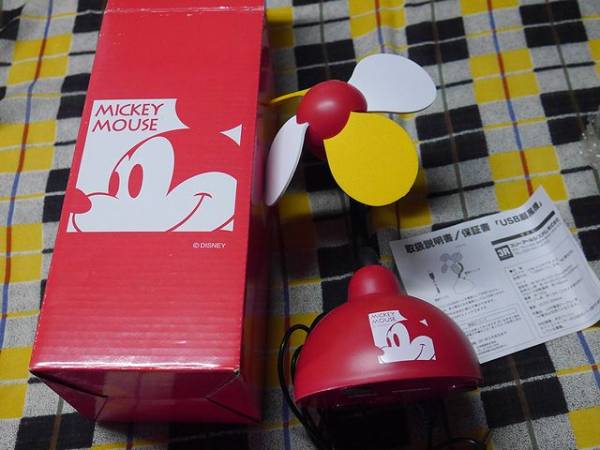 ★ミッキーマウス「ＵＳＢファン」乾電池でも可能★ 未使用★
