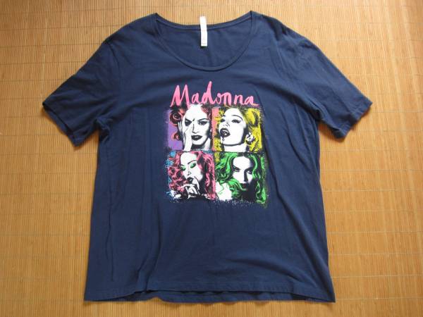 ★US版！マドンナ（Madonna）レベルハートツアー コンサート限定Tシャツ（XL/紺/半袖）_画像1