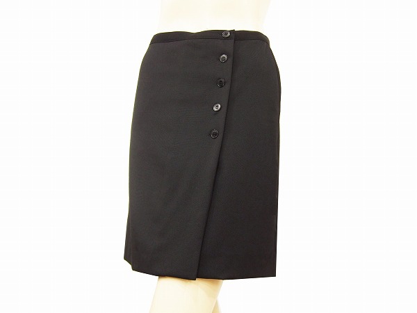 d as good as new * Agnes B *agnes b.* black * wool 100%* simple plain * LAP to coil skirt *38 number (M)/ lady's / autumn winter 