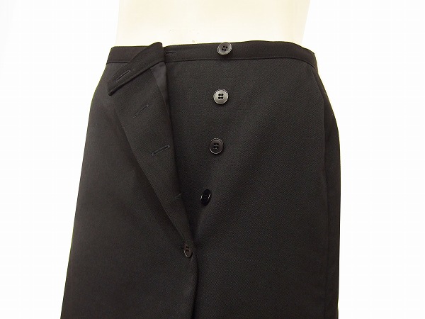 d as good as new * Agnes B *agnes b.* black * wool 100%* simple plain * LAP to coil skirt *38 number (M)/ lady's / autumn winter 