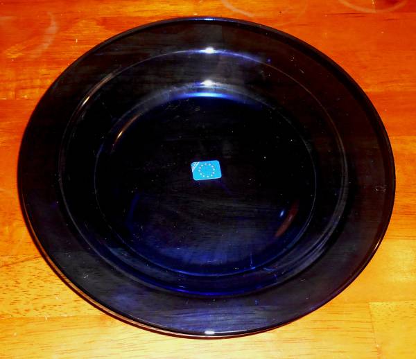◆アルコロック ブルー 深 皿 2枚 ガラス製_画像2