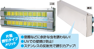 ピオニー捕虫器 F-20SSα型 ガラス飛散防止タイプ 壁掛・吊下型 ピオニー捕虫器 F-20SSα型 ガラス飛散防止タイプ 壁掛・吊下型