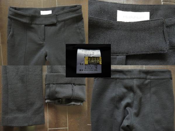 ■上質(zhì)美品 REBONDIR ルボンディール 高級(jí) ウール ストレッチ パンツ 送料185円 黒 ブラック p103