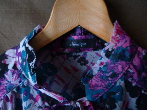 ◆◆Mosaique 花柄シフォンチュニック　(ピンク系)C13