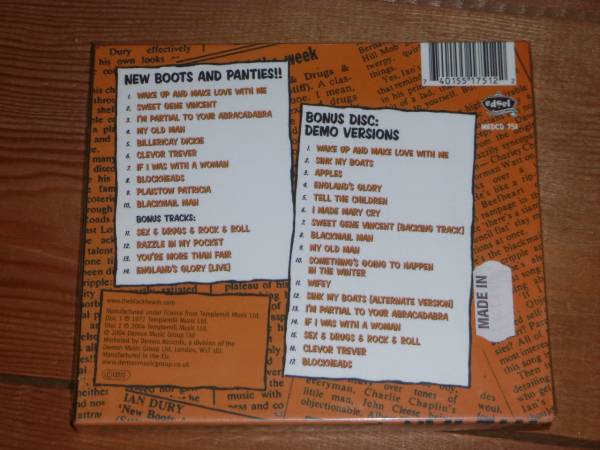 Ian Dury /New Boots and Panties/ イアン デューリー/２枚組CD