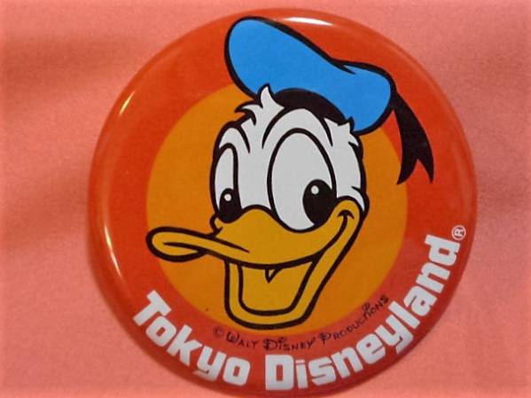  очень редкий! retro Tokyo Disney Land Donald Duck жестяная банка значок 