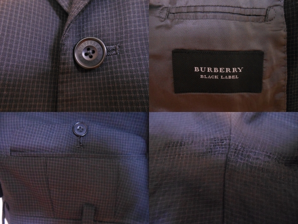 BURBERRY BLACK LABEL チェック柄スーツ (難有) 38R バーバリー ブラックレーベル 38 R スーツ 上限 ツータック 日本_画像3