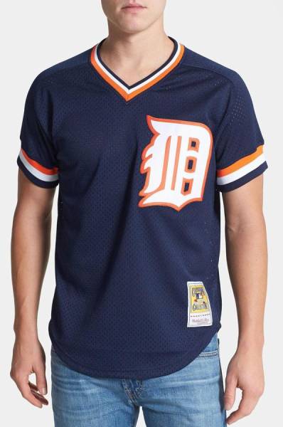 2XL】ミッチェル&ネスBPベースボールジャージ紺DタイガースMLB 2XL】ミッチェル&ネスBPベースボールジャージ紺DタイガースMLB