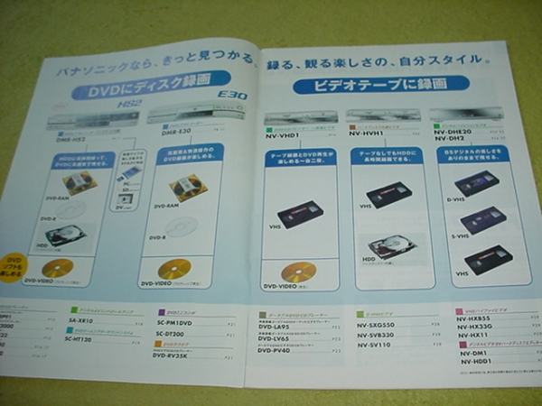 即決！2002年7月　パナソニック　DVD/ビデオ　総合カタログ