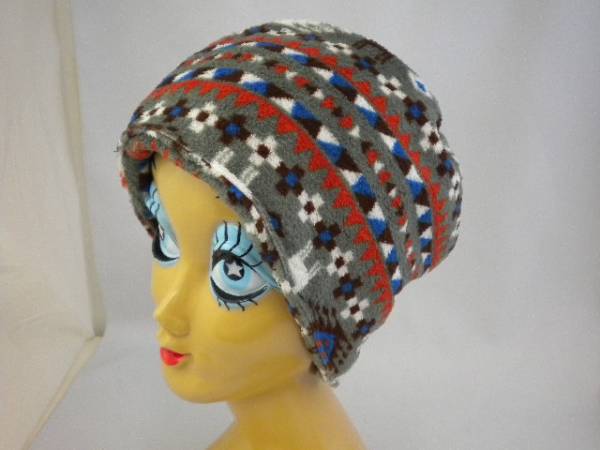 ネックウォーマー 新品 ネィティブ柄 グレー ターバンにも_画像2