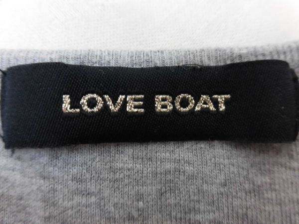 (5054)LOVE BOAT ラブボート　半袖Ｔシャツ　カットソー 　グレー　 USED_全体的に毛羽立ちがあります。