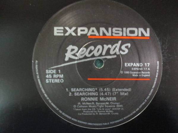 Ronnie McNeir - Searching c/w Hold On // 5点送料無料 12''_画像1