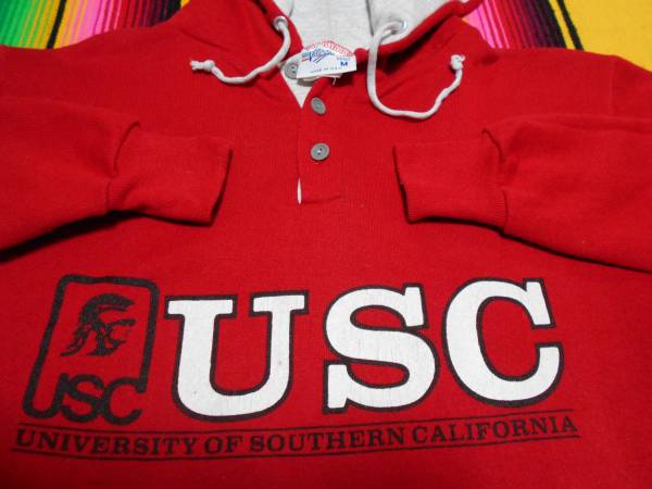 １９８０年代製 VELVA SHEEN カリフォルニア大学 USC UNIVERSITY OF SOUTHERN CALIFORNIA ビンテージ パーカー MADE IN USA UCLA BERKLEY