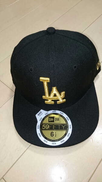 NEWERA 59FIFTY 6 1/2 キッズ LA 黒金 子供 ニューエラ 未使用 本物 正規品_画像1