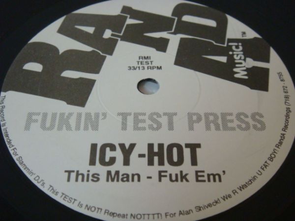 12 ICY-HOT/This Man - Fuk 'Em(House/Disco激レア!テストプレス_画像2