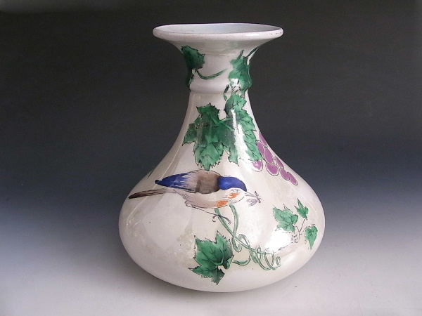 品揃え豊富で 希少作品 葡萄と鳥絵 シェリー オールド ◇ 花瓶 シェリー