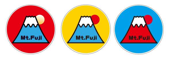 富士山のステッカーです。80ｍｍ丸！３枚！！_画像1