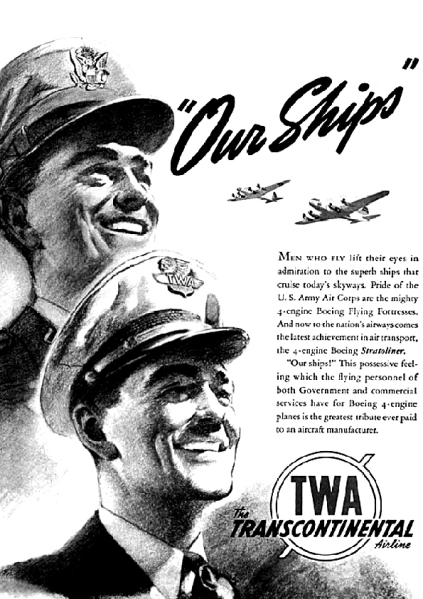 ●365F　1941年のレトロ広告　TWA2　Trans World_画像1