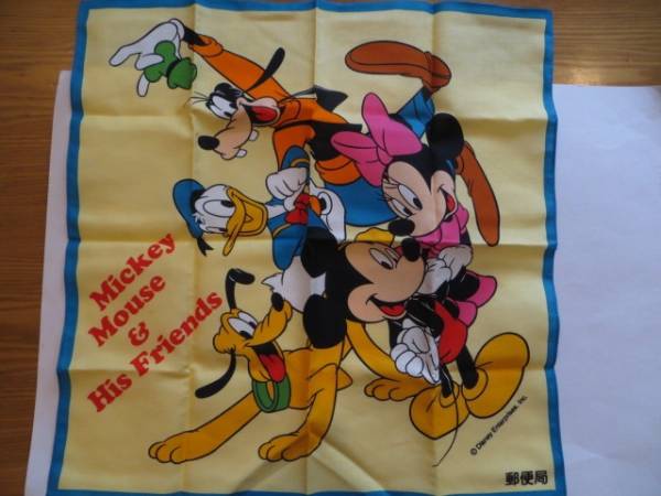  большой размер носовой платок бандана 43×43 Mickey Mouse почта редкость 