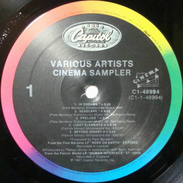 *V.A./CINEMA SAMPLER (US LP) -Patrick Moraz, Michael Hoenig