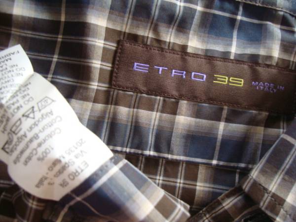 ETRO Italy made long sleeve shirt size39 Etro check 