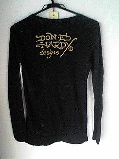 ED HARDY 黒色　長袖Tシャツ Lサイズ エドハーディ ブラック　ロンT 即決_画像2