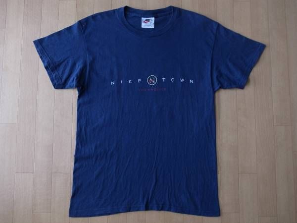 90's USA制 NIKE TOWN LOS ANGELES ロゴ Tシャツ S ネイビー ナイキ タウン ロサンゼルス LA NSW 星條旗 SWOOSH スウォッシュ ヴィンテージ