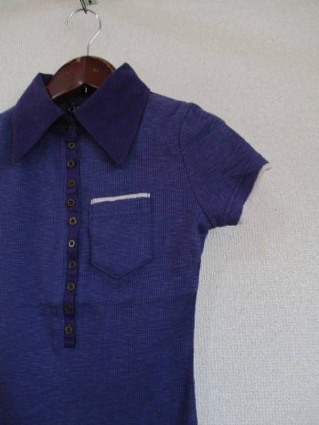 CECILMcBEE紫半袖リブポロシャツ50116_画像2