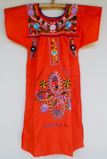 * for children Mexico embroidery One-piece orange *130~150 size 