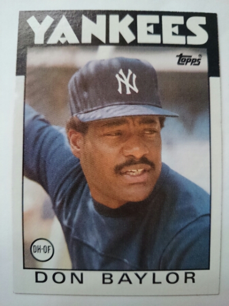 ★DON BAYLOR TOPPS MLB 1986 #765 NEW YORK YANKEES ドン ベイラー ニューヨーク ヤンキース 死球王_画像1