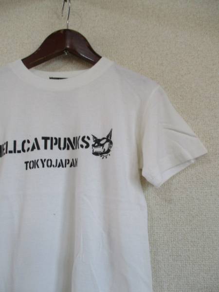 HELLCATPUNKS白×黒プリントTシャツ（USED）42116②_画像2