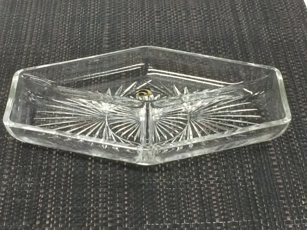 ★新品【即決】ガラス六角仕切り皿 アデリアグラス オードブルの画像1