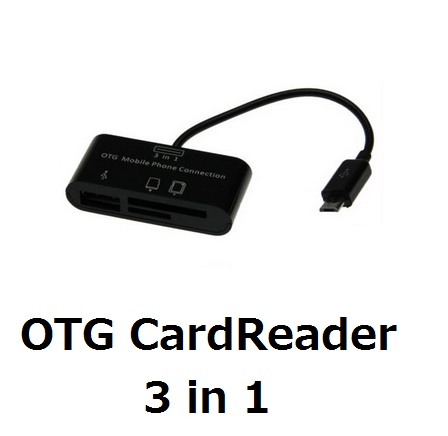 【G0042】[MicroSD/SDHC/USB] OTG 3 in 1 Card Reader ケーブル付_画像1