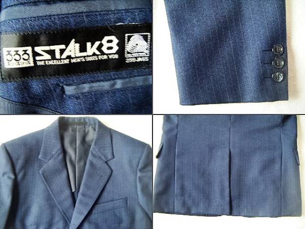 333STALK8/CONODREX＊秋冬スーツ*紺系*S位？・中古_地色は紺色です