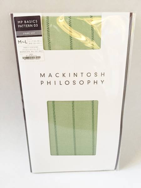 新品 百貨店商品 マッキントッシュ・フィロソフィー　ストライプドット ストッキング アースグリーン