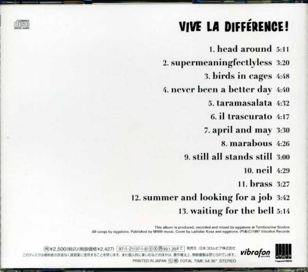 ◆eggstone(エッグストーン) 「Vive La Difference」◆國內(nèi)盤