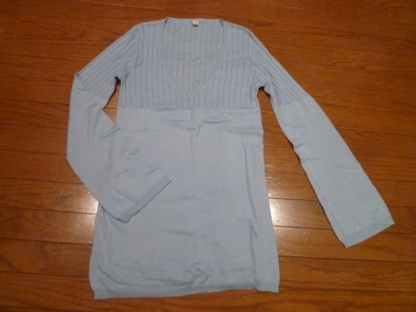 * Uniqlo thin knitted tunic new goods S light blue *