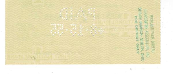 ビンテージな小切手（４４）オハイオ州　１９５５年_画像2