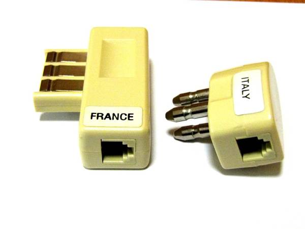 中古品・送料無料 電話回線変換プラグ フランス/イタリアタイプ → RJ11
