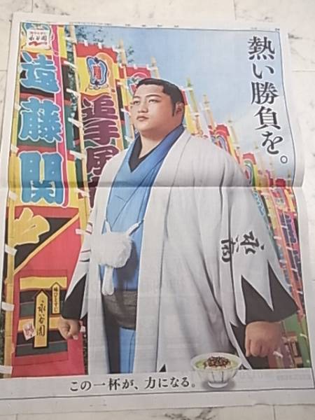Sumo ☆ Seidai Endo ☆ Газетная реклама 1 сторона Нагатаниен Эндо доставка 120 иен