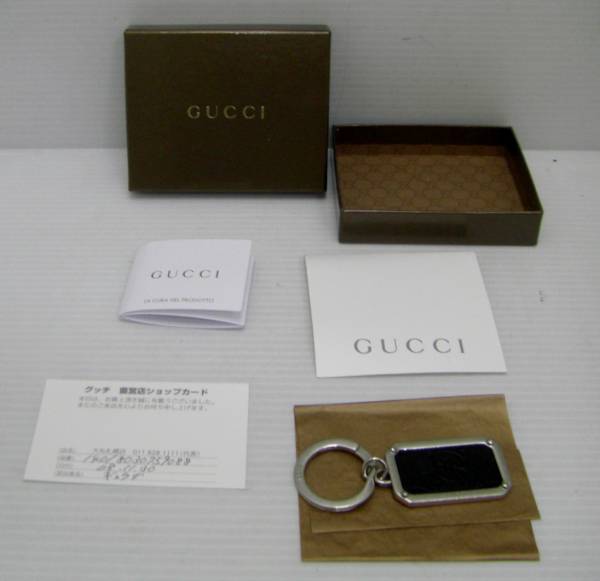 GUCCI Gucci key holder silver shop card attaching worth seeing 